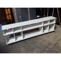 HM White Modern Multimedia Entertainment TV Stand Shelf Unit